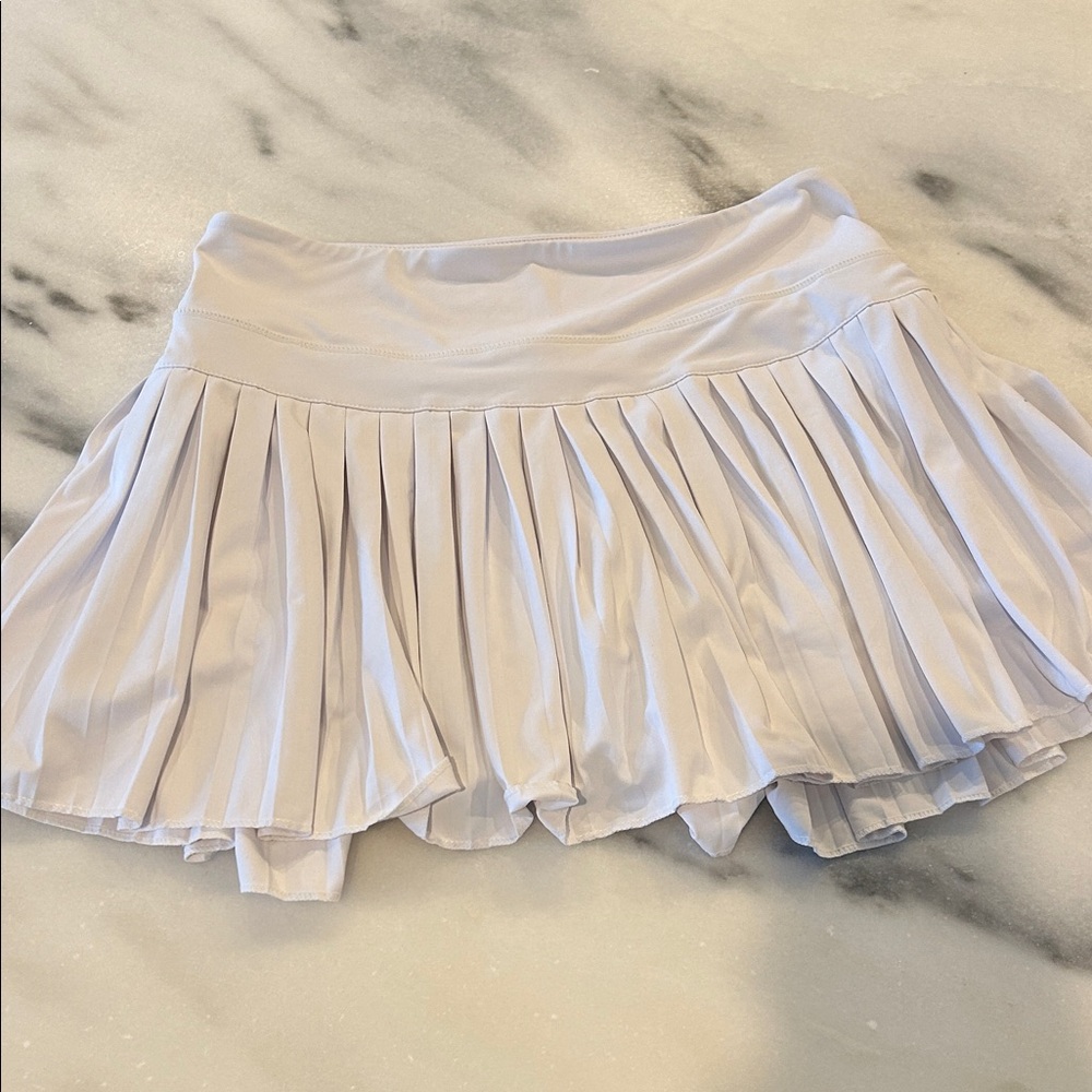 Pleated White Gold Hinge Skirt